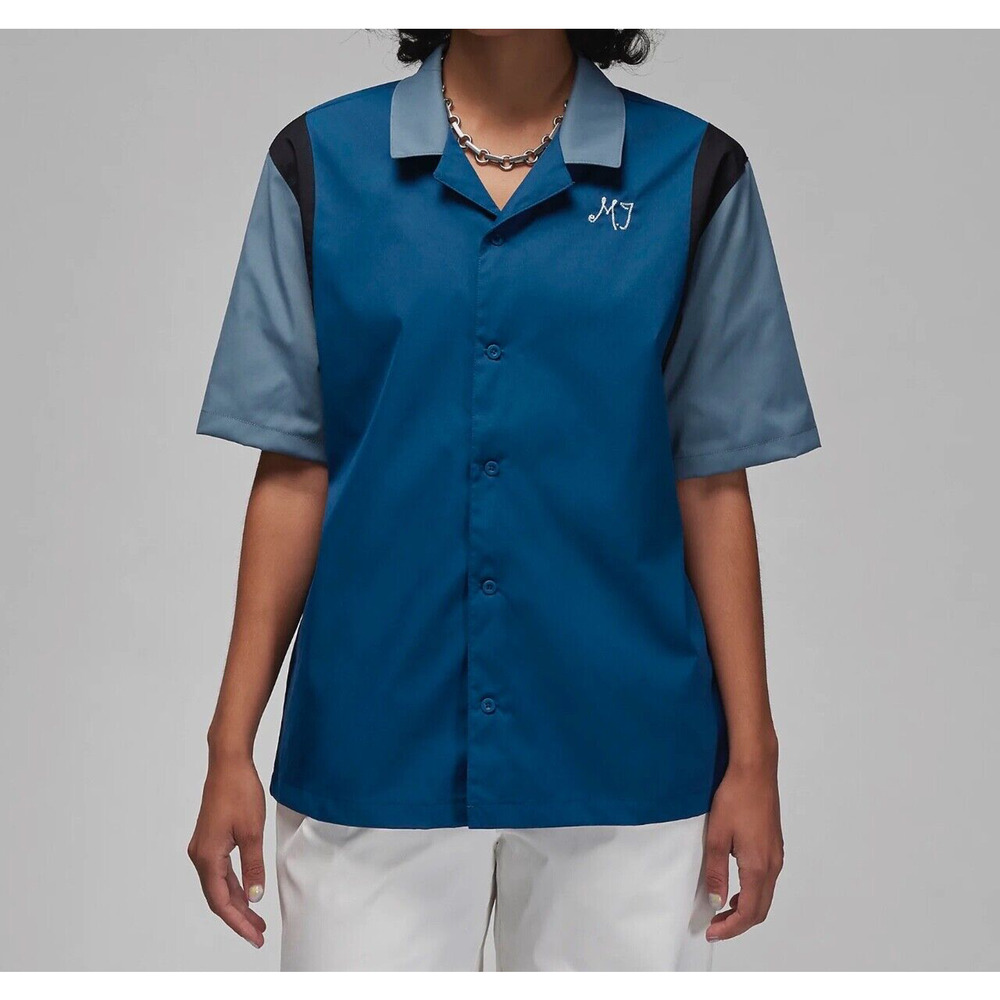 Jordan Womens Button Up Shirt Sky J French Ozone Blue DZ3340 427 • NWT Size XS